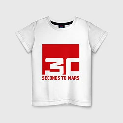 Футболка хлопковая детская 30 seconds to mars, цвет: белый