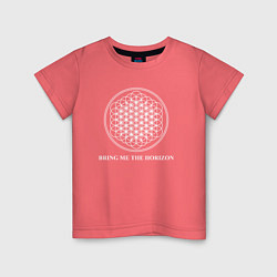 Футболка хлопковая детская BRING ME THE HORIZON, цвет: коралловый