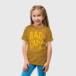 Футболка хлопковая детская Bad Guy, цвет: горчичный — фото 2