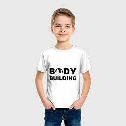 Футболка хлопковая детская Body building, цвет: белый — фото 2