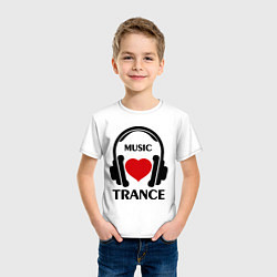 Футболка хлопковая детская Trance Music is Love, цвет: белый — фото 2