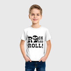 Футболка хлопковая детская Rock and roll, цвет: белый — фото 2