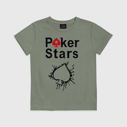 Футболка хлопковая детская Poker Stars, цвет: авокадо