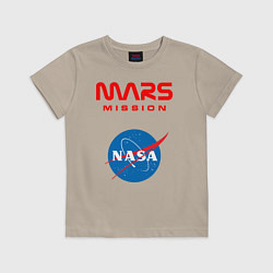 Футболка хлопковая детская Nasa Mars mission, цвет: миндальный