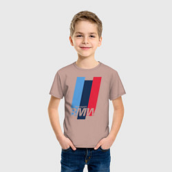 Футболка хлопковая детская BMW motosport, цвет: пыльно-розовый — фото 2