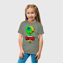 Футболка хлопковая детская BRAWL STARS LEON БРАВЛ СТАРС ЛЕОН, цвет: авокадо — фото 2