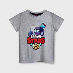 Футболка хлопковая детская BRAWL STARS 8-BIT, цвет: меланж