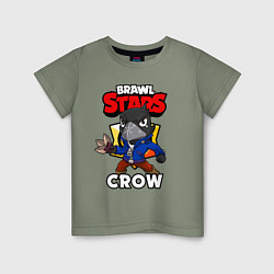 Футболка хлопковая детская BRAWL STARS CROW, цвет: авокадо
