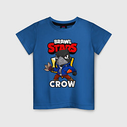 Футболка хлопковая детская BRAWL STARS CROW, цвет: синий