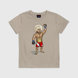 Футболка хлопковая детская Хабиб Нурмагомедов, цвет: миндальный