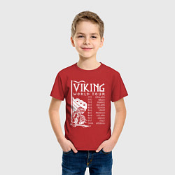 Футболка хлопковая детская Viking world tour, цвет: красный — фото 2
