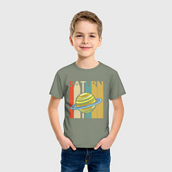 Футболка хлопковая детская Сатурн, цвет: авокадо — фото 2