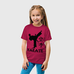 Футболка хлопковая детская Karate craftsmanship, цвет: маджента — фото 2