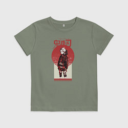 Футболка хлопковая детская Аниме Demon Slayer, цвет: авокадо