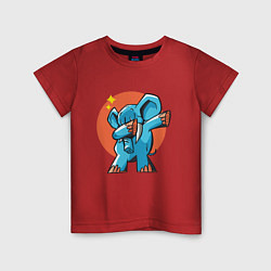 Футболка хлопковая детская Dab Elephant, цвет: красный