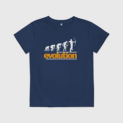 Футболка хлопковая детская Evolution of the archer, цвет: тёмно-синий