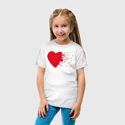Футболка хлопковая детская Сердце, цвет: белый — фото 2