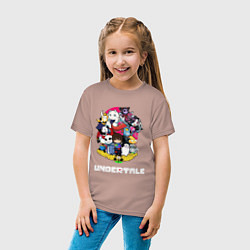 Футболка хлопковая детская UNDERTALE, цвет: пыльно-розовый — фото 2