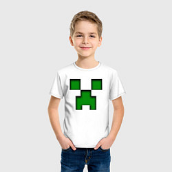 Футболка хлопковая детская MINECRAFT CREEPER, цвет: белый — фото 2