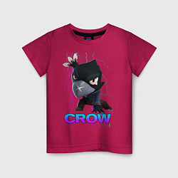 Футболка хлопковая детская Brawl Stars CROW, цвет: маджента