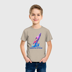 Футболка хлопковая детская Виндсерфинг, цвет: миндальный — фото 2