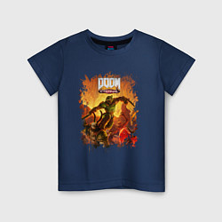 Футболка хлопковая детская DOOM, цвет: тёмно-синий