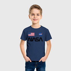 Футболка хлопковая детская NASA НАСА, цвет: тёмно-синий — фото 2