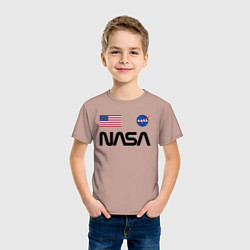 Футболка хлопковая детская NASA НАСА, цвет: пыльно-розовый — фото 2