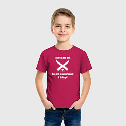 Футболка хлопковая детская Грибники like be, цвет: маджента — фото 2