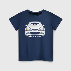 Футболка хлопковая детская Honda Accord CF, 6 поколение, цвет: тёмно-синий