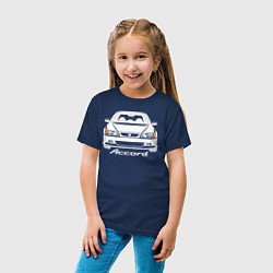Футболка хлопковая детская Honda Accord CF, 6 поколение, цвет: тёмно-синий — фото 2