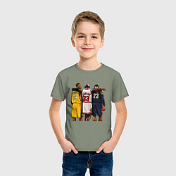 Футболка хлопковая детская Bryant, Jordan, James, цвет: авокадо — фото 2