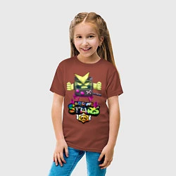 Футболка хлопковая детская BRAWL STARS VIRUS 8-BIT, цвет: кирпичный — фото 2