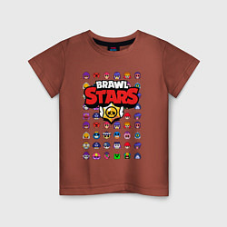 Футболка хлопковая детская BRAWL STARS, цвет: кирпичный