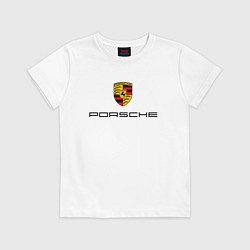 Футболка хлопковая детская PORSCHE, цвет: белый