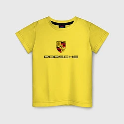 Футболка хлопковая детская PORSCHE, цвет: желтый