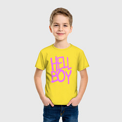 Футболка хлопковая детская LIL PEEP HELL BOY, цвет: желтый — фото 2