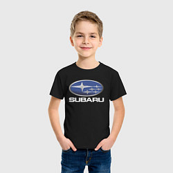 Футболка хлопковая детская SUBARU, цвет: черный — фото 2