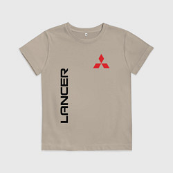 Футболка хлопковая детская MITSUBISHI LANCER, цвет: миндальный