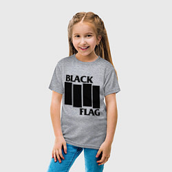 Футболка хлопковая детская BLACK FLAG, цвет: меланж — фото 2
