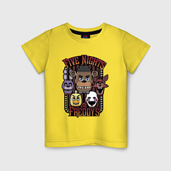Футболка хлопковая детская FIVE NIGHTS AT FREDDYS, цвет: желтый