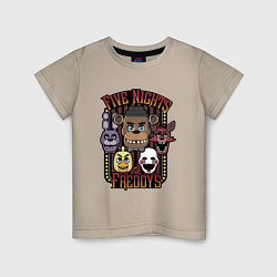 Футболка хлопковая детская FIVE NIGHTS AT FREDDYS, цвет: миндальный