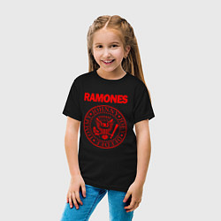 Футболка хлопковая детская RAMONES, цвет: черный — фото 2