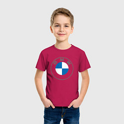 Футболка хлопковая детская BMW LOGO 2020, цвет: маджента — фото 2