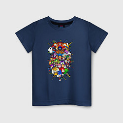 Футболка хлопковая детская Sonic Pixel Friends, цвет: тёмно-синий