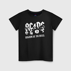 Футболка хлопковая детская ACDC Highway to Hell, цвет: черный