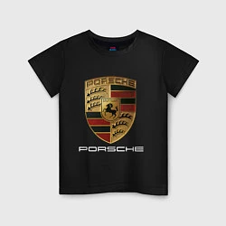 Футболка хлопковая детская PORSCHE, цвет: черный