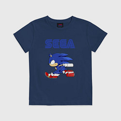 Футболка хлопковая детская SEGA, цвет: тёмно-синий