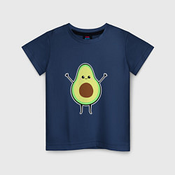 Футболка хлопковая детская Милый авокадо, цвет: тёмно-синий