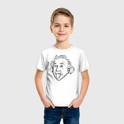 Футболка хлопковая детская Альберт Эйнштейн, цвет: белый — фото 2
